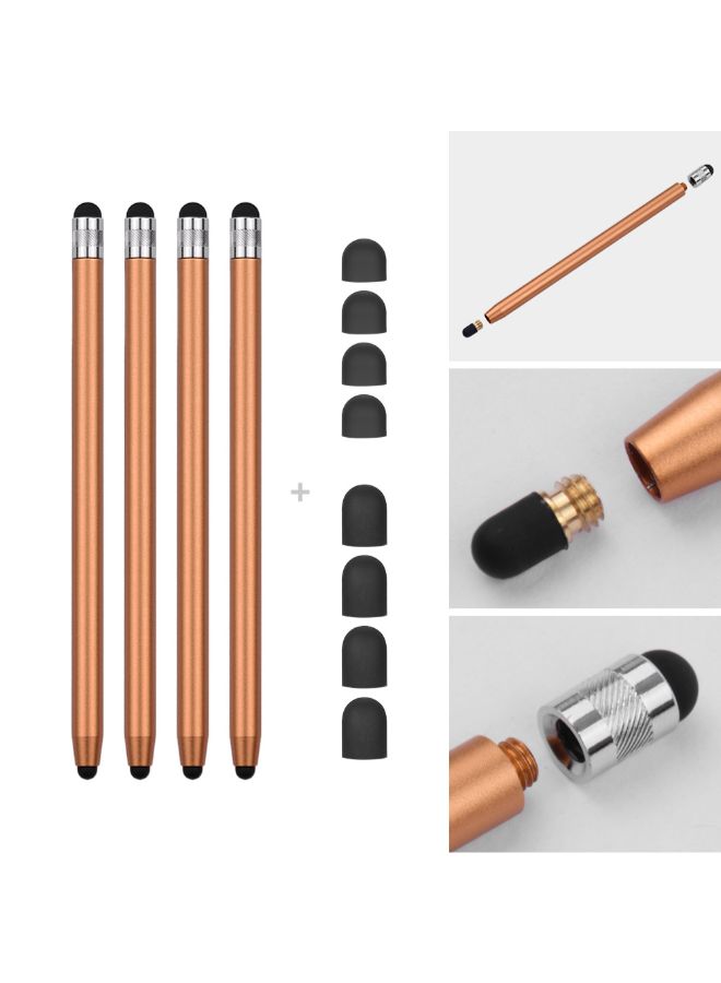 4-Piece 2-In-1 Touchscreen Stylus Pen Gold - Image 3